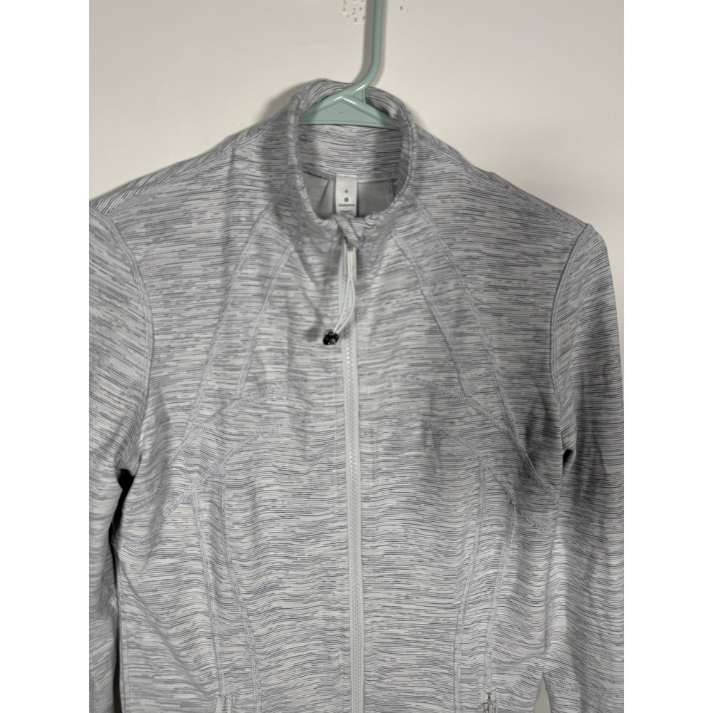 Lululemon Define Jacket Size 6 Grey White Space Dye Full Zip Yoga Athletic - Picture 2 of 8